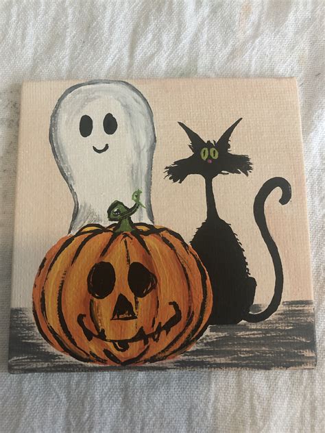 easy halloween paintings on canvas|More.